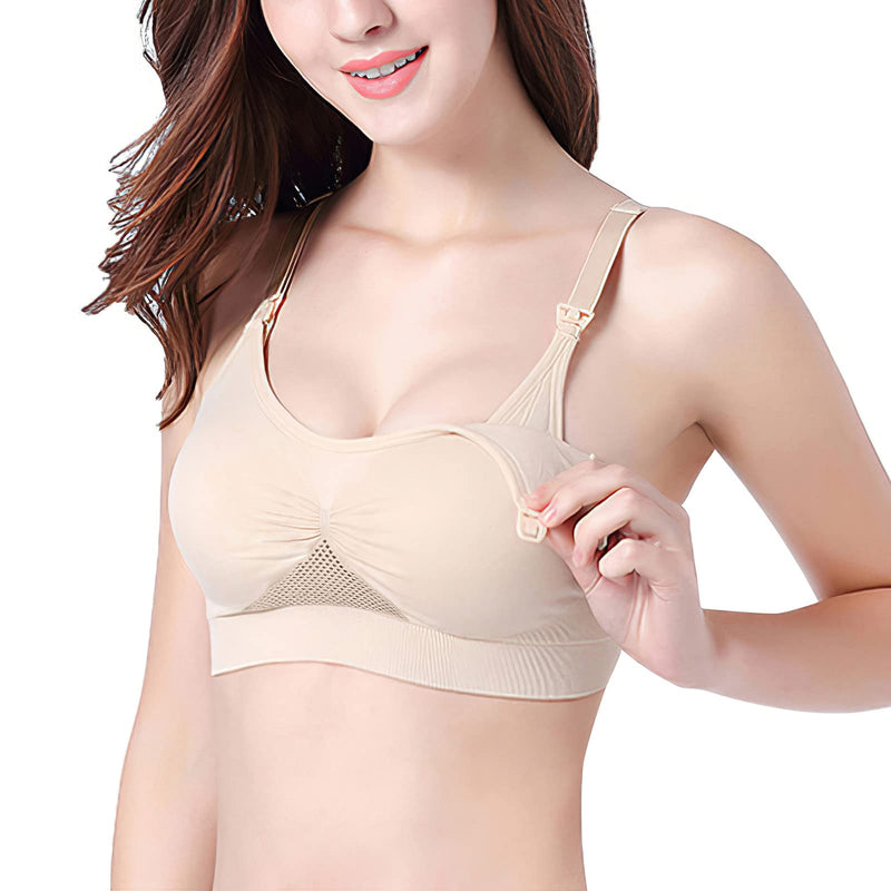 [Australia] - 4HOW Pumping Bra Hands Free Maternity Bras for Breastfeeding Pumping and Nursing Bra in One Comfort Smooth,Great Support X-Large Black+grey+beige 