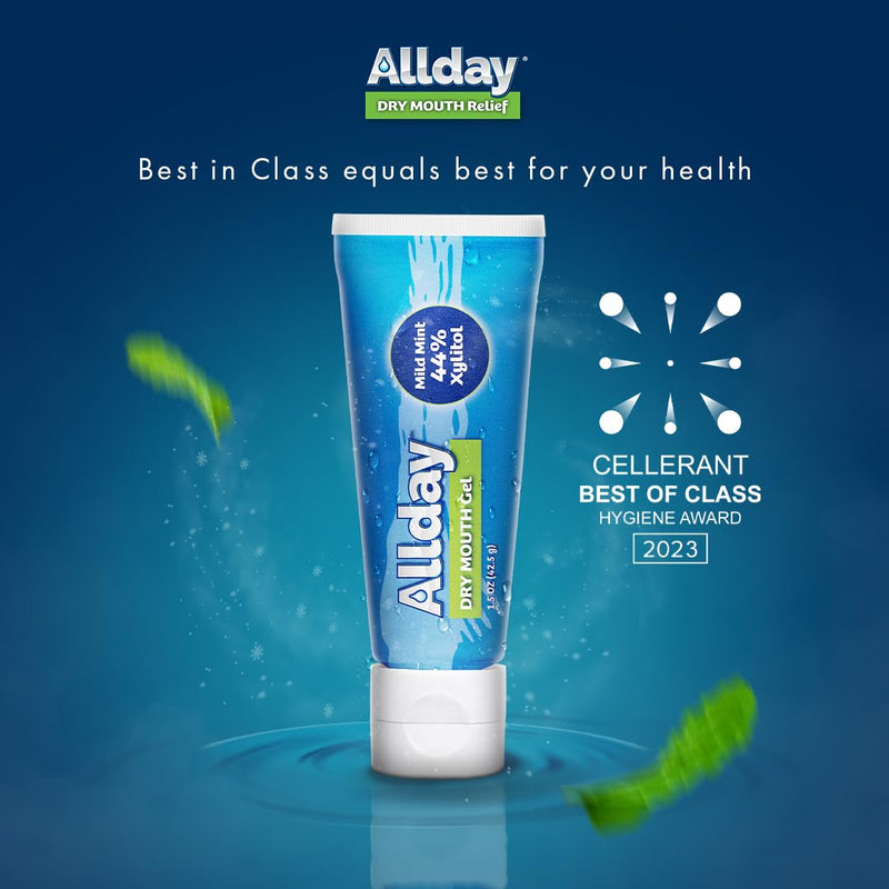 [Australia] - Allday Dry Mouth Gel - Maximum Strength Xylitol, Fast Acting, Non-Acidic (2 Tubes Inside One Box) 