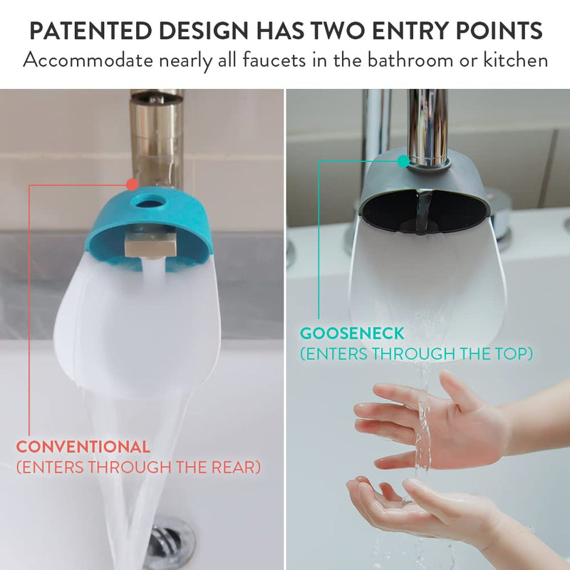 [Australia] - Prince Lionheart Fun and Safe Hand-Washing Solution | Faucet Extender for Babies and Toddlers | Fits Standard and Gooseneck Faucets | Galactic Grey 1 Pack 