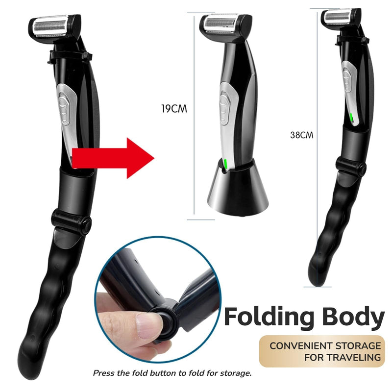 [Australia] - Yoidesu Men's, Body Groomer with Adjustable Extreme Reach Handle, Wet/Dry Use, Back Hair Remover 