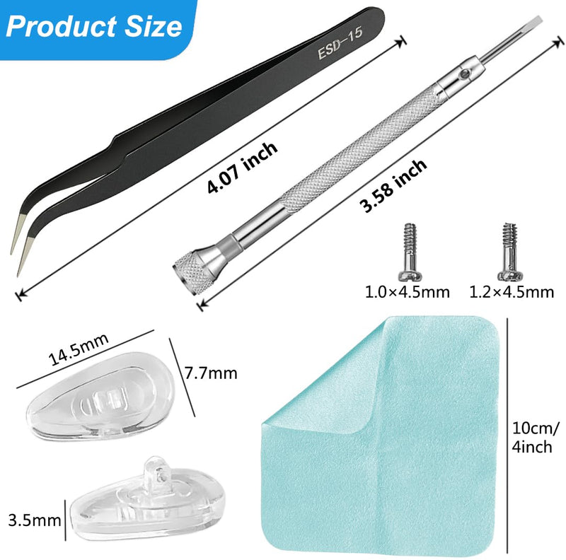 [Australia] - 5-Pairs Silicone Eyeglass Nose Pads, Pressure-Reducing Air Chamber Design | Screw-in Style Glasses Nose Pads Replacement Kit, Anti-Slip & Easy Install, Fit for Most Eyeglasses & Sunglasses 