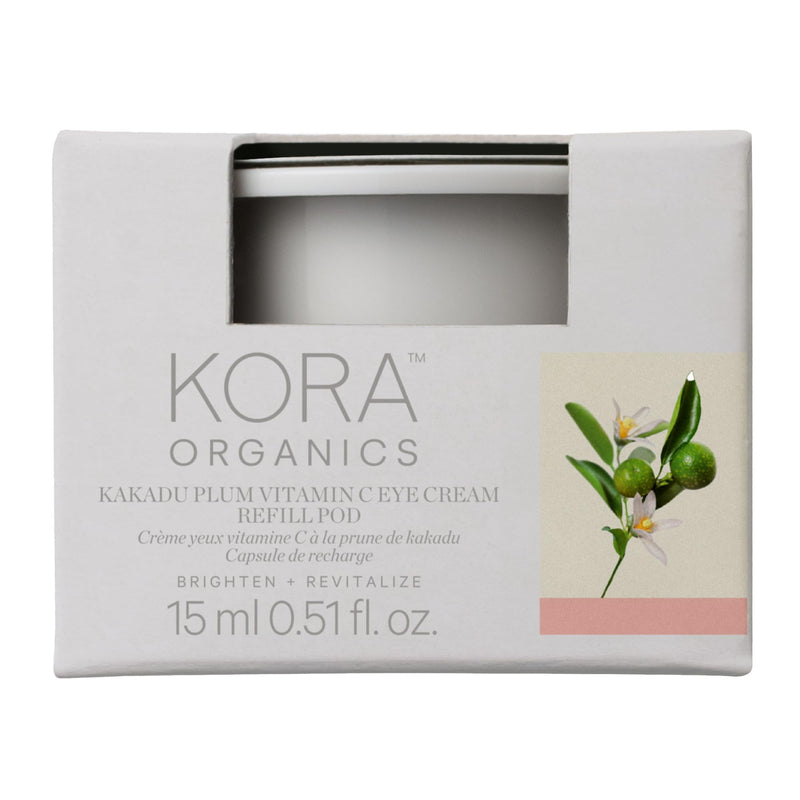 KORA Organics Kakadu Plum Vitamin C Eye Cream, Hydrating & Revitalizing, Certified Organic, Cruelty Free, Refillable, 0.51 fl oz Refill