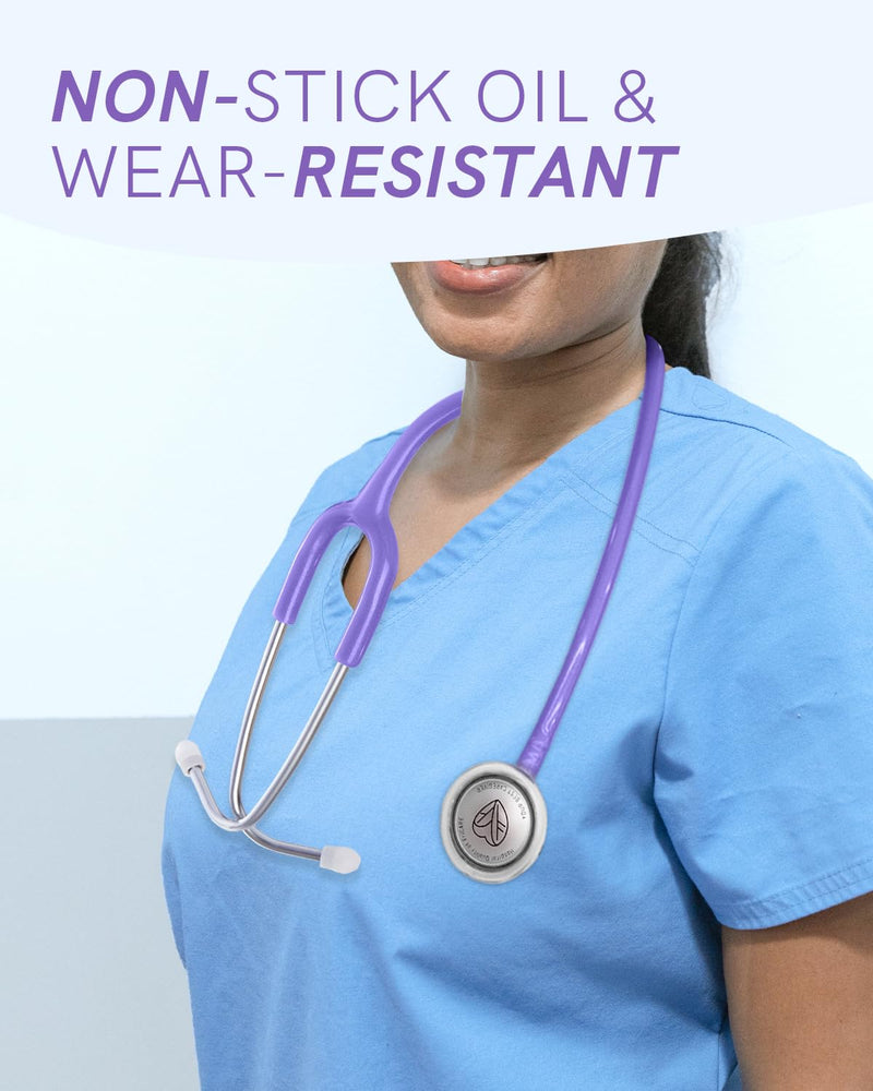 [Australia] - FriCARE Purple Stethoscopes for Nurses, Doctors and Nursing School Students, Lightweight Single Head Stethoscopes kit for Home Use Medical Supplies Purple Charm 