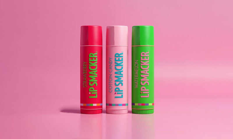 [Australia] - Lip Smackers Flavored Lip Balm Original & Best - Moisturizing, Soothing Trio Strawberry, Watermelon, & Cotton Candy Strawberry, Cotton Candy, Watermelon 
