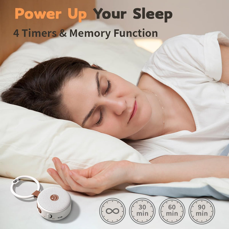 [Australia] - Mini Portable Sound Machine White Noise Machine with 30 Soothing Sounds for Baby Kids Adults Sleeping 32 Volume Levels Rechargeable Brown Noise Sleep Machine for Office Privacy Travel Sound Therapy 