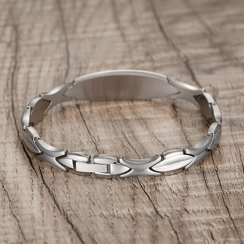 [Australia] - LinnaLove Personalized Medical Alert Bracelets for women Fashion Stainless Steel Emergency Medical Bracelets w/Free Engraving (7.5) type 2 diabetes 