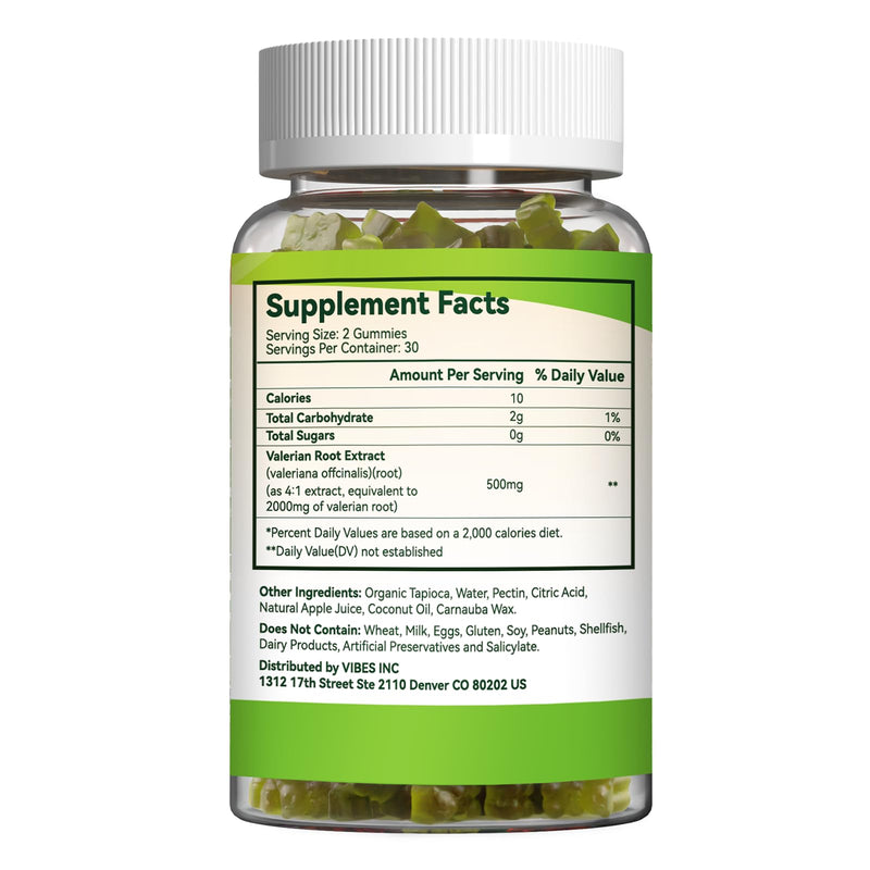 [Australia] - Valerian Root Gummies 2000mg, Valerian Root Extract for Relaxation & Mood Support, Herbal Supplement for Kids & Adults, Vegan, Apple Flavor, 60 Count 60 Count (Pack of 1) 