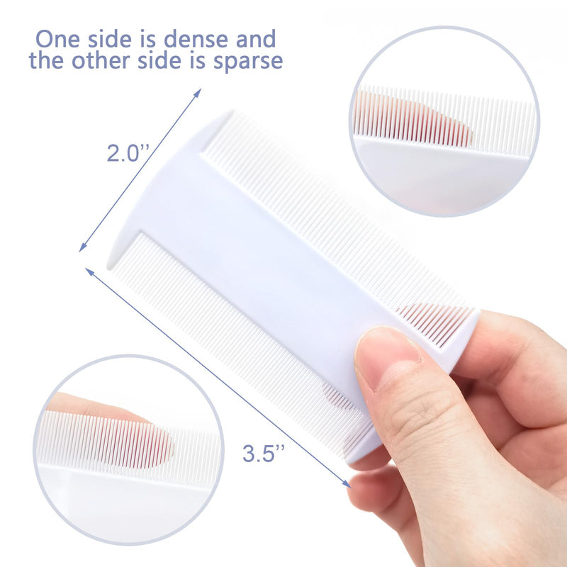 [Australia] - 3pcs Lice Combs Double Sided Nit Combs Remove Head Lice, Nits, Fleas (White) 