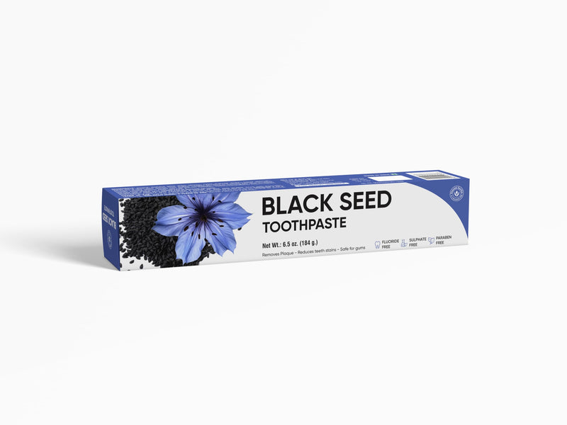 Fluoride Free Paraben Free Anti-inflammatory Cavity Protection Black Seed Toothpaste-6 Pack of 6.5 oz Tubes Clean Mint 100% Natural