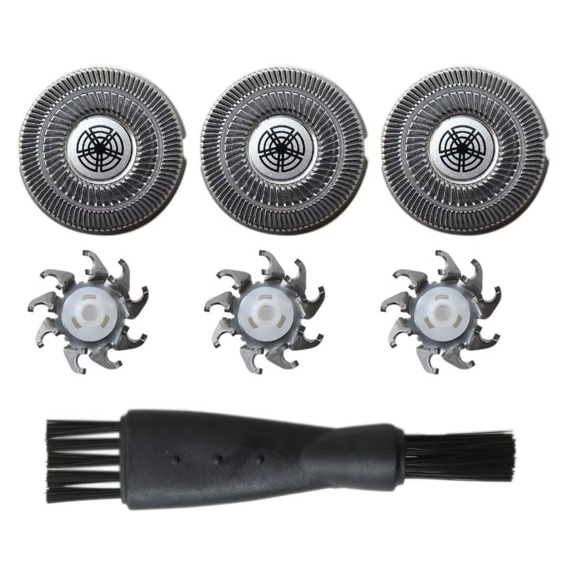 3Pcs Replacement Stainless Steel Shaver Shaving Head Blade Cutters with Clean Brush Compatible with SW-S7105 Electric Shaver Men’s Rotary Shaver Shaver Head Blades