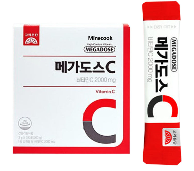 Korean Megadose C 2000mg, 100 Individual Stick Packs, 7.05 oz (200g)