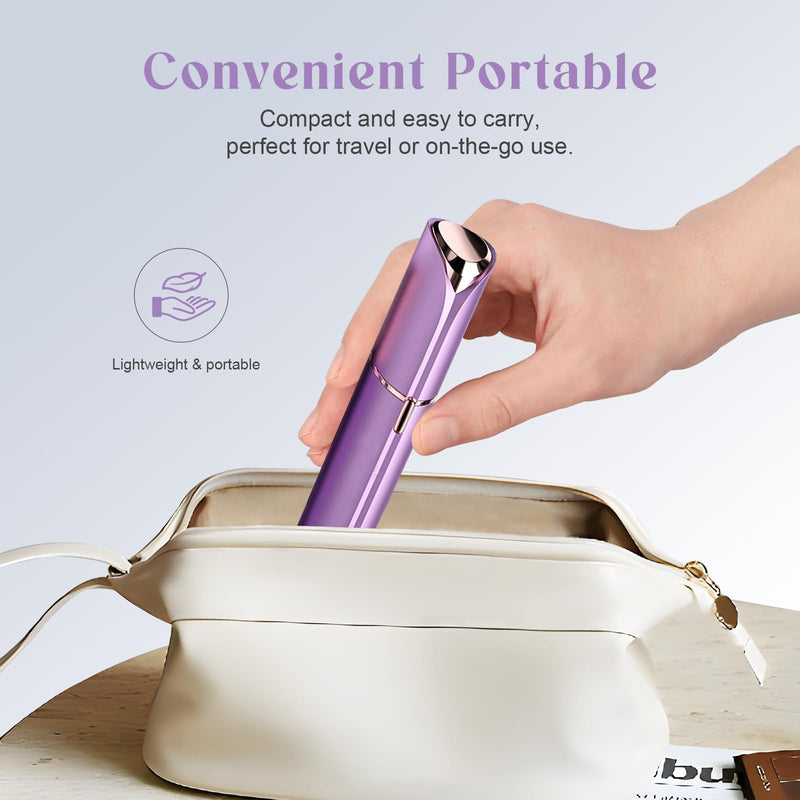 Battery Powered Facial Hair Remover for Women Lips, Chin, Neck, and Cheeks - Gentle and Pain with 2-pc Replacement Heads and 1 Battery 2 Heads+Purple(Battery) 4