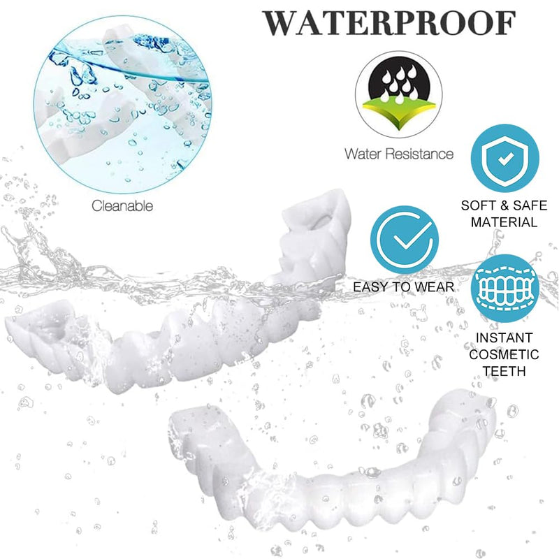 [Australia] - Prostheses Fake Teeth, 5 Pairs False Artificial Teeth Braces Smile Veneers Cosmetic Temporary Teeth Dentures Prosthesis Artificial Veneers Teeth Top and Bottom 