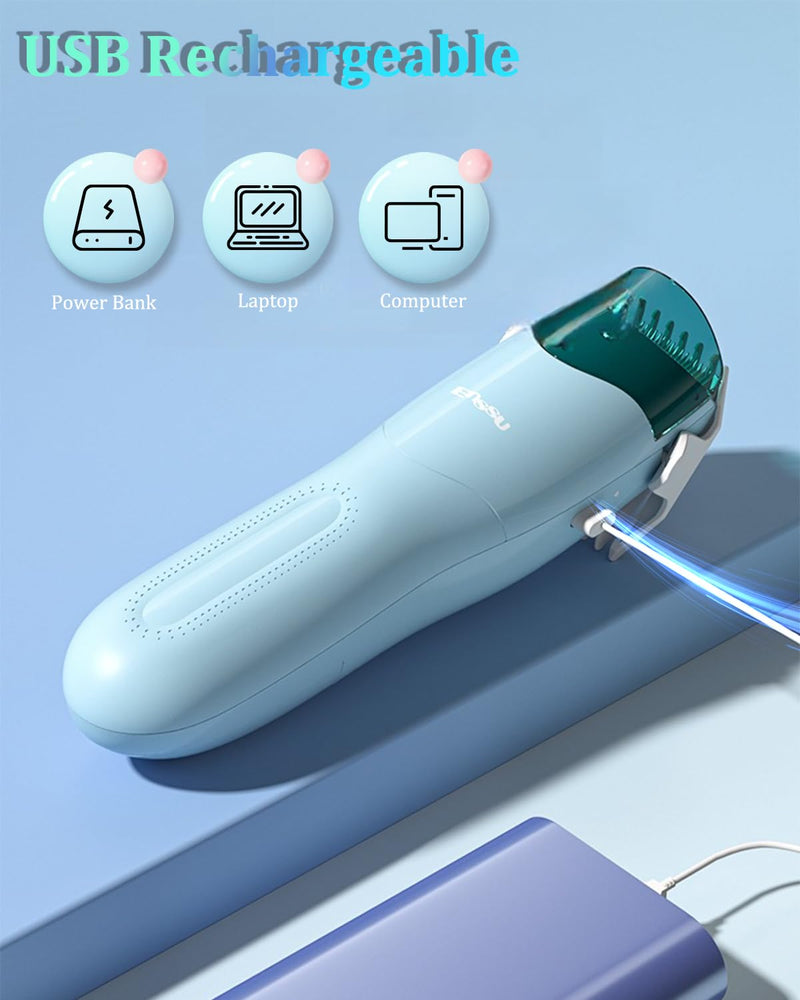 [Australia] - Vacuum Hair Clippers for Kids, Rechargeable Vacuum Hair Cutter with 2 Modes for Children/Infant/Men, Waterproof Baby Hair Clippers Trimmers Cordless Haircut Kit in Large Hairs Storage Space 