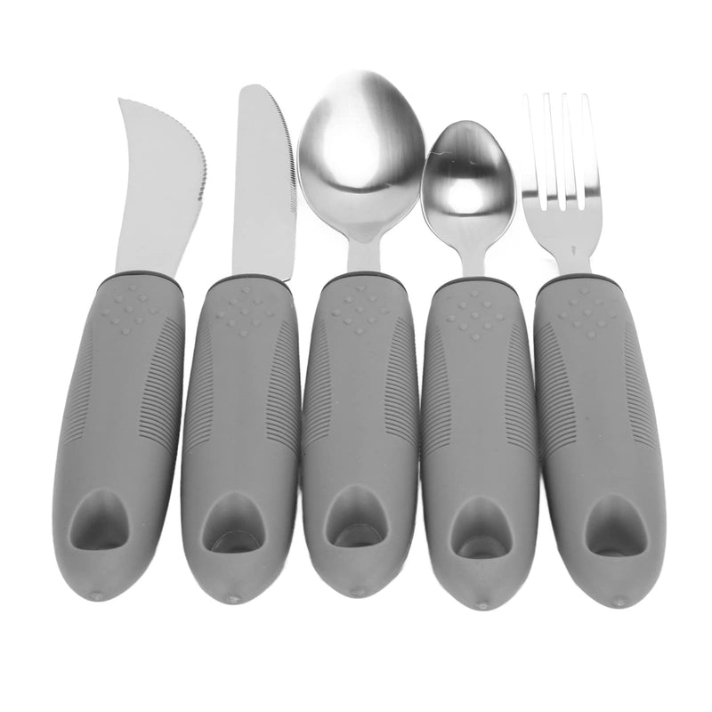 [Australia] - Adaptive Utensils for Hand Tremors, Arthritis and Parkinsons, Weighted Knives Fork and Spoons Stainless Steel Silverware Set, Elderly Weak Hand Grip & Handicapped Eating Utensils 