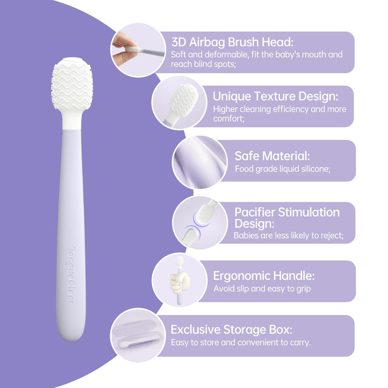 [Australia] - Kids Tongue Scraper, Tongue Cleaner for Infant & Newborn, Baby Oral Cleaner Newborn, Toddler Toothbrush for Tooth Mouth Gum Clean, Infant Toothbrush Oral Cleaning Stick… Air 
