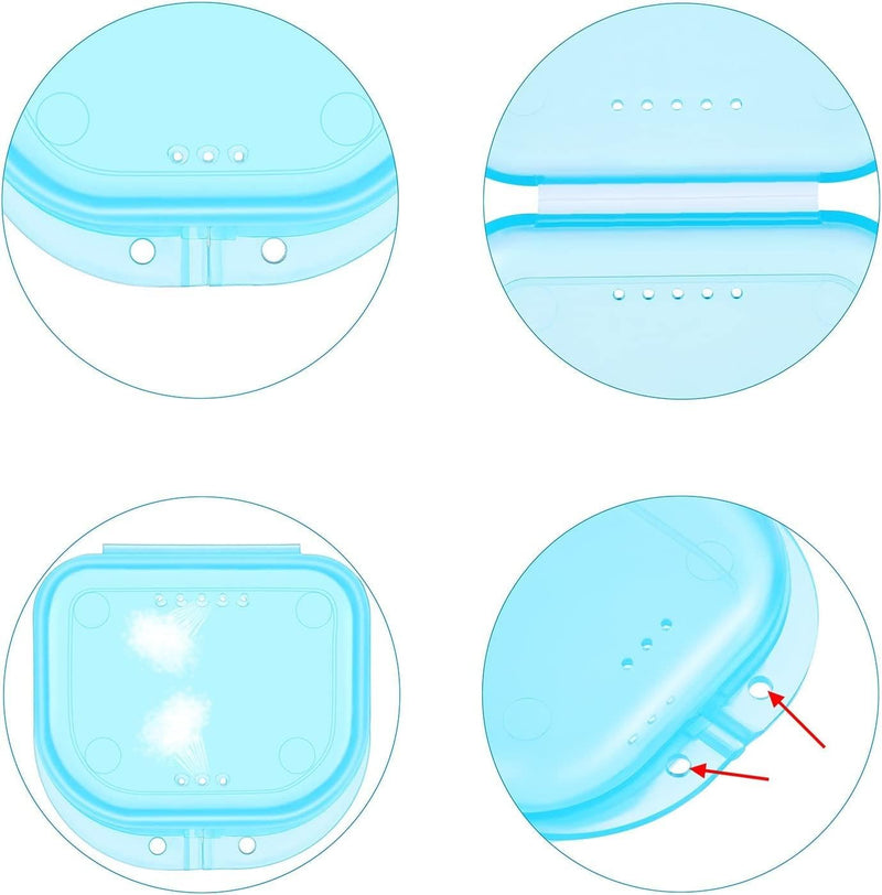[Australia] - Mouth Guard for Grinding & Clenching Teeth 4 Count Total (2 Sizes) 2 pcs Blue Including Hygiene Case Nighttime Teeth Protection BPA-Free Comfortable Clench No More & Sleep Well Blue and Clear 