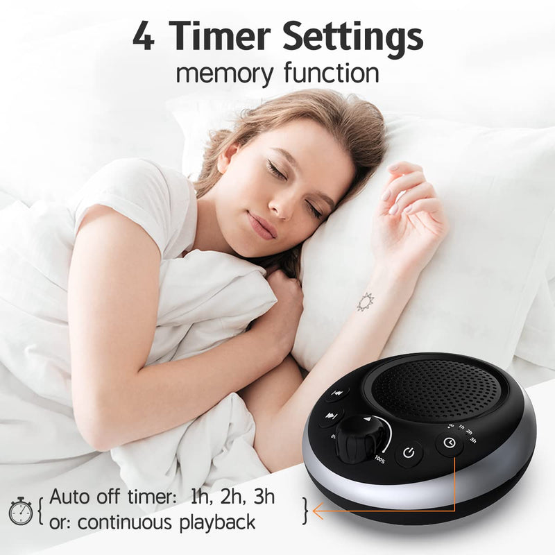 [Australia] - Loudspeakers Sound Machine Brown Noise Machine White Noise Machine Nonstop 30 Soothing Sounds for Baby Kids Adults Sleep Machine Auto-Off Timer Memory Function for Home Travel Office Black 