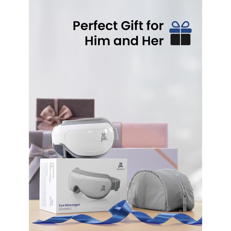[Australia] - BOB AND BRAD Eye Massager FSA Eligible/HSA Eligible, EyeOasis 2 Heated Eye Mask for Migraines with Music, Smart Migraine Massager Reduce Dry Eyes Improve Sleep, Birthday Gifts for Women Men Mom Dad Pearl White (Deep Relaxation, Sleep Aid) 