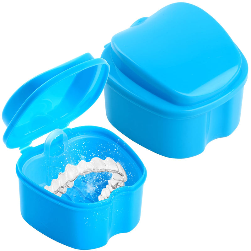 [Australia] - Pack of 2 denture box, denture container, denture box, tooth splint box, braces box, portable braces box, storage box, container for false teeth, denture cleaner box 