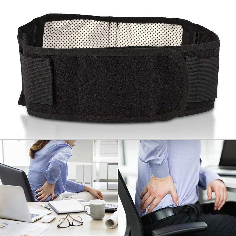Zyyini Lumbar Support Belt, New Tourmaline Self-Heating Magnetic Belt, Black Magnetic Waist Belt, Support Waist And Maintain A Good Posture, Help To Relieve Pain