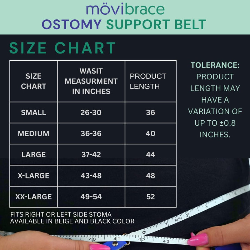 [Australia] - Movibrace Abdominal Ostomy Belt for Post-Operative Care after Colostomy or Ileostomy Surgery Unisex Abdomen (XX-Large, Beige) XX-Large 