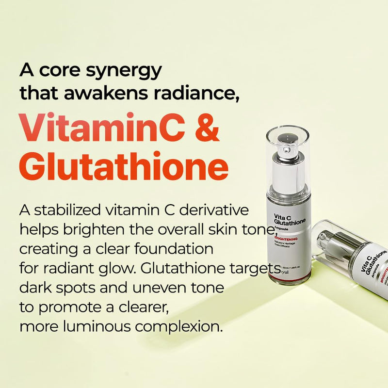 EUNYUL Vita C Glutathione Brightening Ampoule (1.69 fl. oz / 50ml) – Korean Brightening Serum for Dull Skin & Uneven Tone Care, Lightweight Facial Ampoule