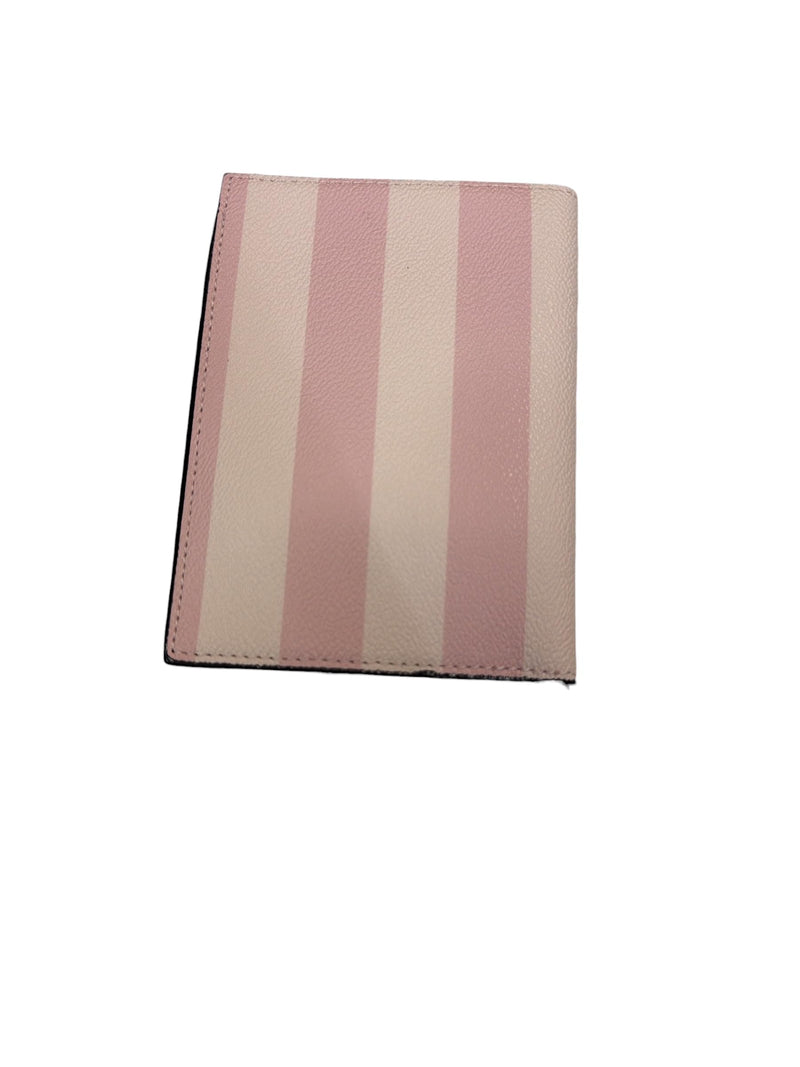 Victoria's Secret Passport Holder Wallet Pink Stripe Faux Leather New