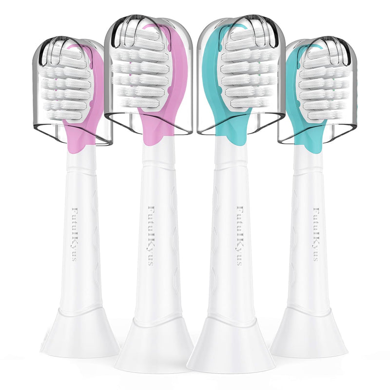 [Australia] - Kids Replacement Heads for Philips Sonicare: 3+ Years Old Children Soft Electric Toothbrush Compact Child Brush Head for Boys Girls, Blue 4 Pack 3-7 Years Old - 4 Pack 