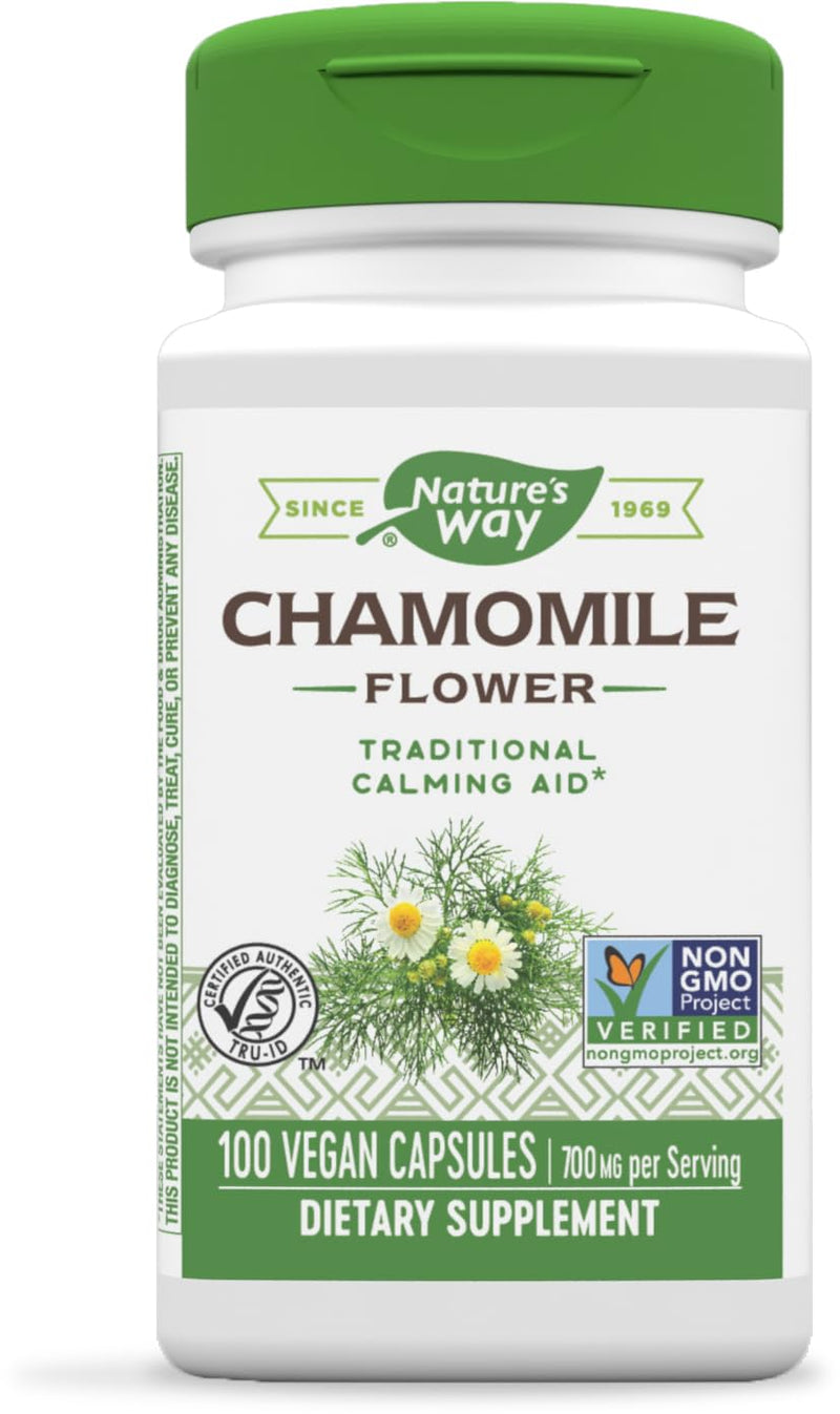 [Australia] - Nature's Way Chamomile Flower - 700 mg per 2-Capsule Serving- Traditional Calming Aid* - Herbal Supplement - Non-GMO Project Verified & Gluten Free - 100 Vegan Capsules 