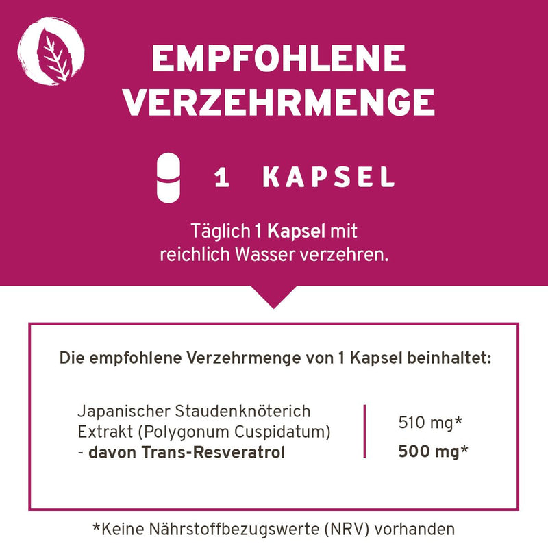 [Australia] - InnoNature® Trans-Resveratrol capsules I from Japanese knotweed I 60 capsules, 500mg, vegan without additives 