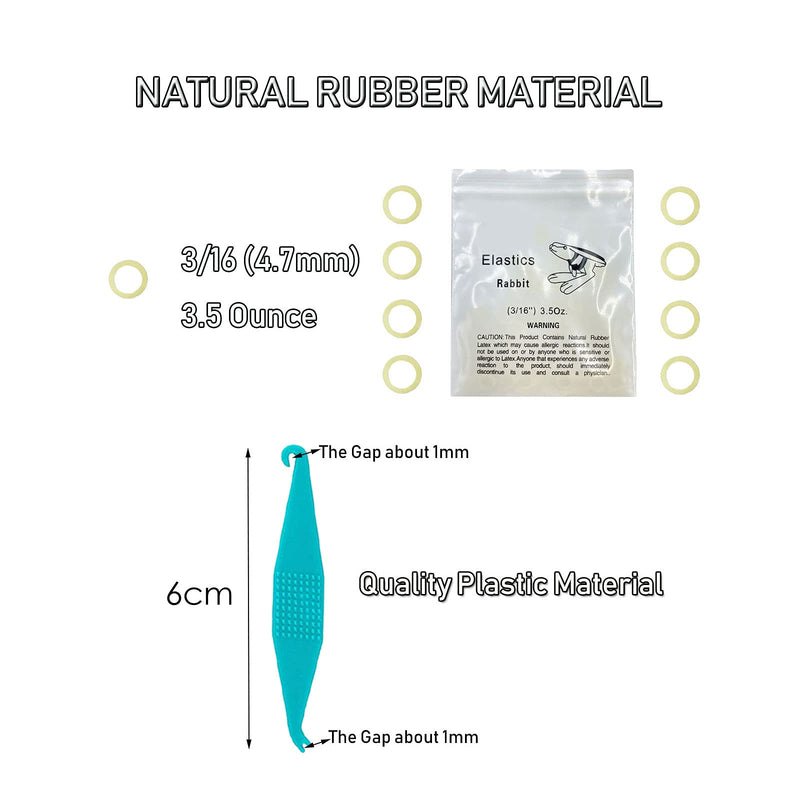 [Australia] - 3/16 Inch Orthodontic Elastic Rubber Bands, 500 Pack Medium 3.5 Ounce Rubberbands Dreadlocks Hair Braids Fix Tooth Gap, 5 Pack Free Elastic Placer for Braces 3/16 Inch 