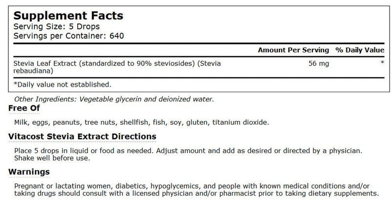 [Australia] - Vitacost Stevia Extract - 4 fl oz 