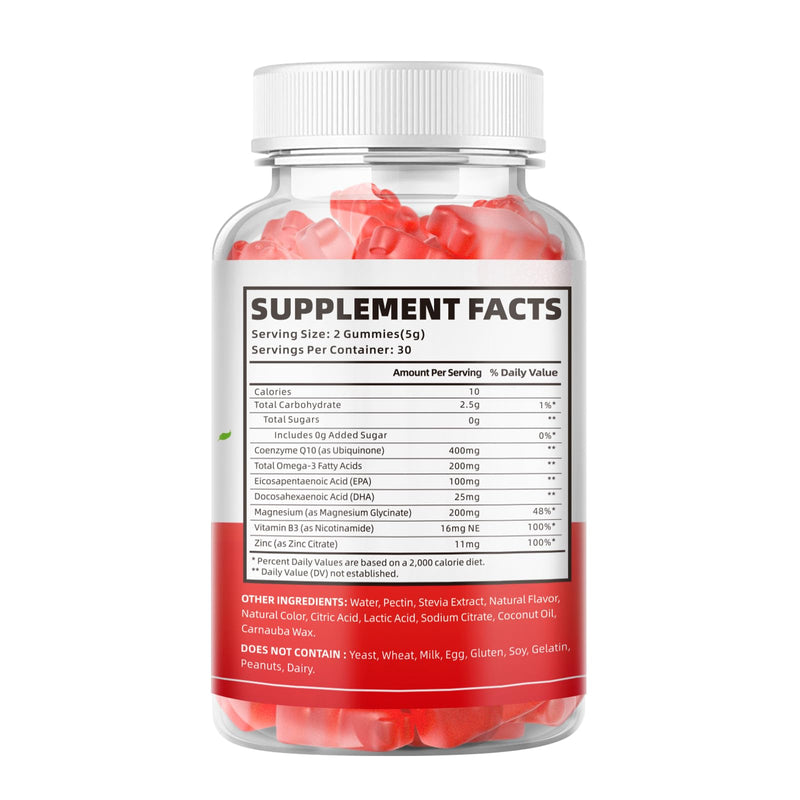 softbear CoQ10 Gummies 400mg Coenzyme Q10 Supplement for Adults, High Absorption coq10 Plus Omega-3, Magnesium, Vitamin B3 & Zinc for Cellular Energy & Antioxidant, Strawberry Flavor 120 Count 60 Count (Pack of 2)