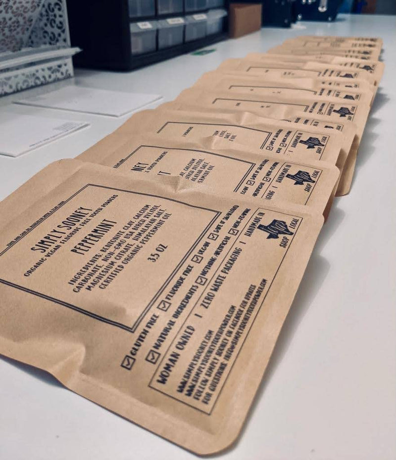 [Australia] - Zero Waste up to 6 Month Supply Organic Vegan Fluoride Free Tooth Powder Peppermint Flavor- Ships Without Any Plastic Packaging I Natural Whitening I Stronger Teeth 