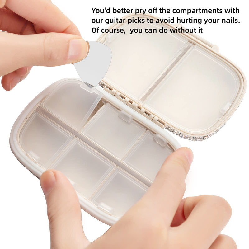 Cute Pill Organizer Small Bling Pill Case for Purse Medicine Vitamin Container Holder Daily Pill Box Container for Women Travel Medicine Kit(Green) Green【limited Edition】