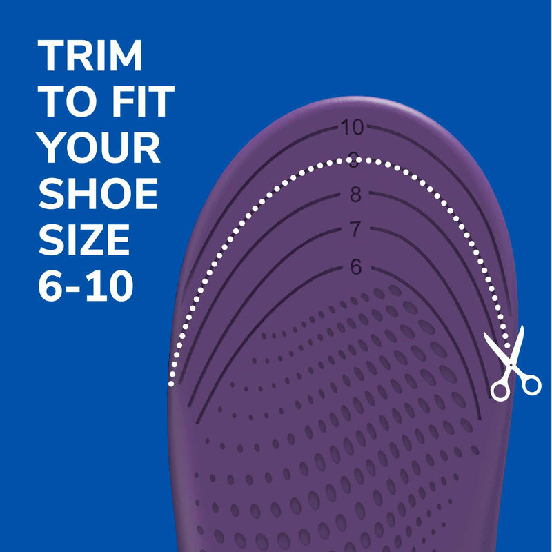 [Australia] - Dr. Scholl's Walk Longer Insoles, Comfortable Plush Foam Cushioning Inserts for Walking, Hiking, and Standing on Feet All-Day Women's 6-10 