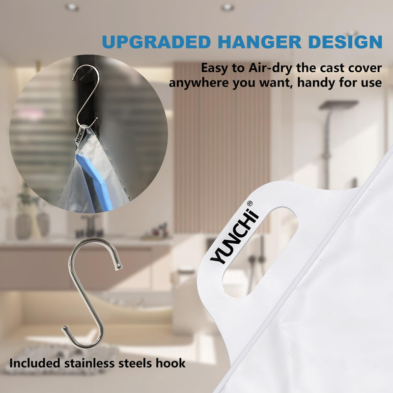 [Australia] - YUNCHI Upgraded Extra Wide Full Leg Cast Cover for Shower after Knee Surgeries with Non-Slip Bottom for Leg Wounds, Bandage, Large Cast, Knee Immobilizer/Brace, Walking Boots, Reusable NEW-Extra Wide-Full Leg 