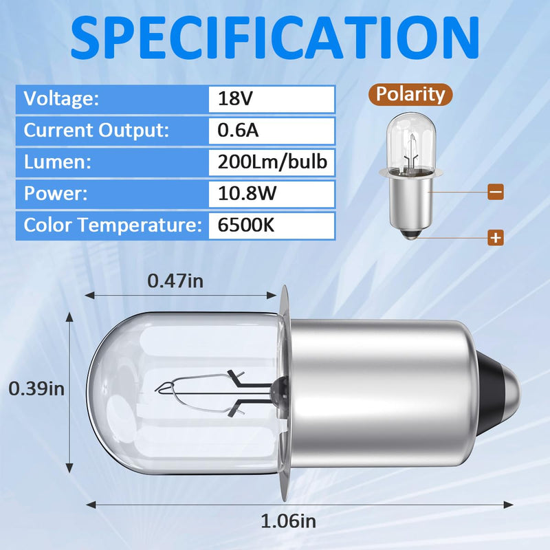 [Australia] - 18 Volt Xenon Bulb for Milwaukee M18 Flashlight, V18 Worklight, Replace 49-24-0171 49-24-0165 49-24-0160 49-81-0030-2 Pack 