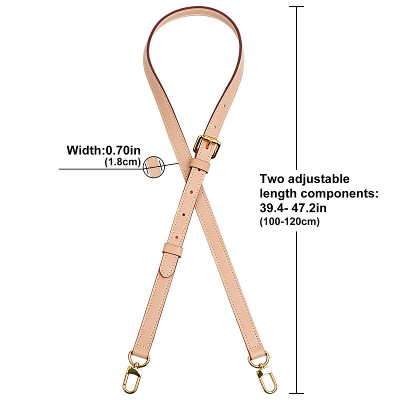 Genuine Vachetta Leather Strap Replacement Adjustable Crossbody Handbag Shoulder Purse Strap for Speedy Bags(APRICOT-Width:0.7in,Adjustable Length:39.4-47.2in) Apricot-width:0.7in&adjustable Length:39.4-47.2in