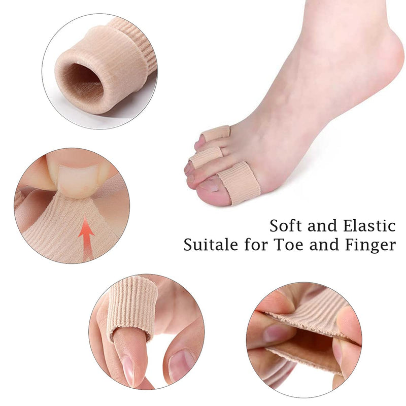 [Australia] - Pack of 2 cuttable silicone toe protection toe cushion tube tube bandage soft gel finger protection toe cap pad for corns remover, callus cushion, bunion, calluses (for middle toes - 15 cm) for middle toes - 15 cm 