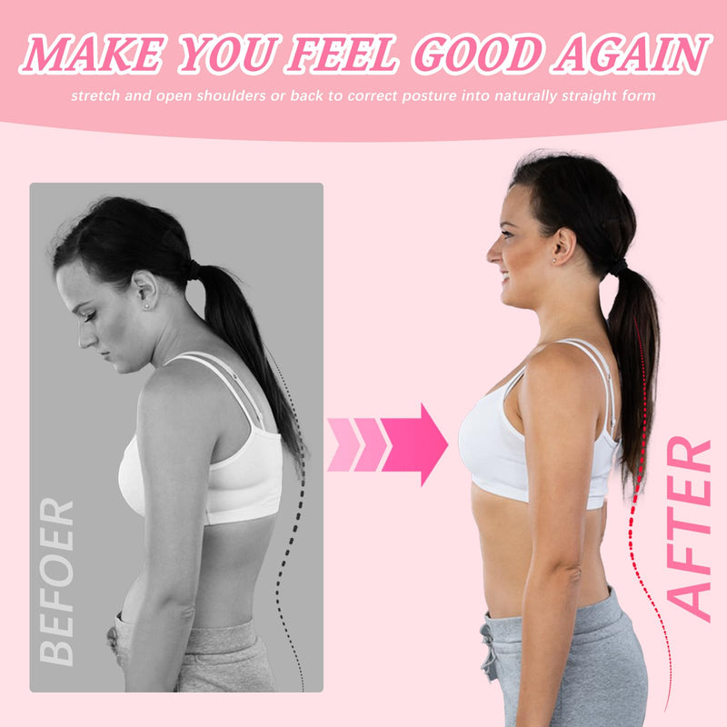 [Australia] - TEE-TEA Posture Corrector for Women & Men – Adjustable Back Support Brace for Neck, Shoulder & Spine Muscle Relief (Pink, Large) Pink 