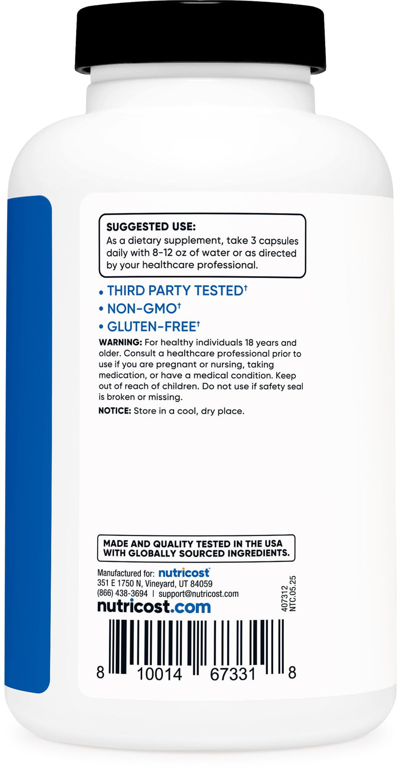Nutricost Nitric Oxide Booster 2250mg, 180 Capsules - 750mg Per Casule, 60 Servings - Gluten Free and Non-GMO (Pack of 2) 180 Count (Pack of 2)
