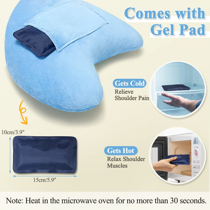 [Australia] - Shoulder Surgery Pillow for Sleeping Rotator Cuff Neck and Shoulder Pain Relief Side Sleeper Pillow Bed Wedge for Arm Surgery Pillow Armpit Shoulder Abduction Wedge Surgery Recovery Supplies Blue 