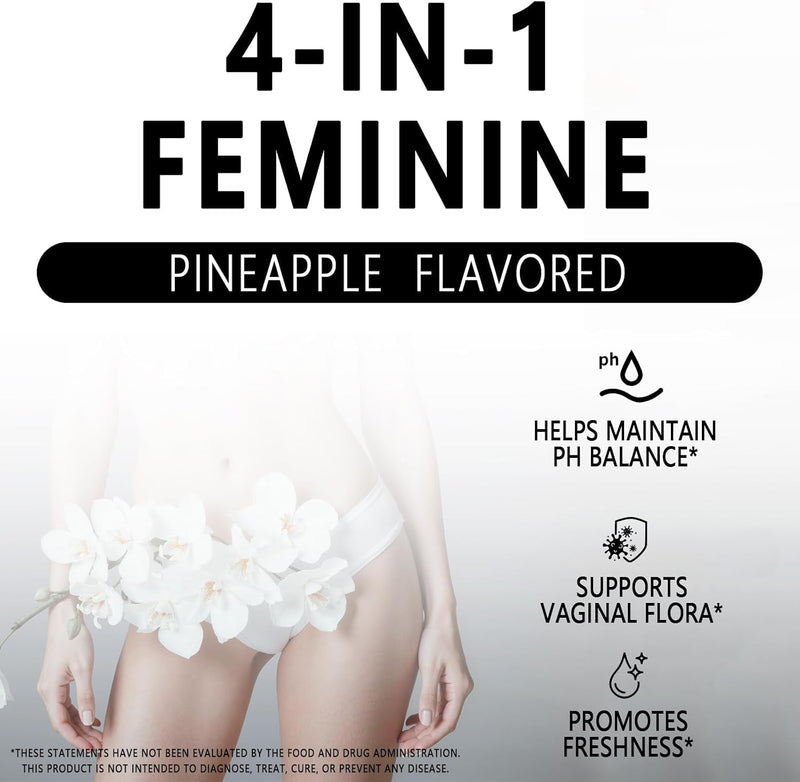Premium Feminine Balance Gummies & PH Balance Gummies for Women | Immune Support & Healthy Odor & Flora - Vegan,Non-GMO - Hawaiian Pineapple,60 Count