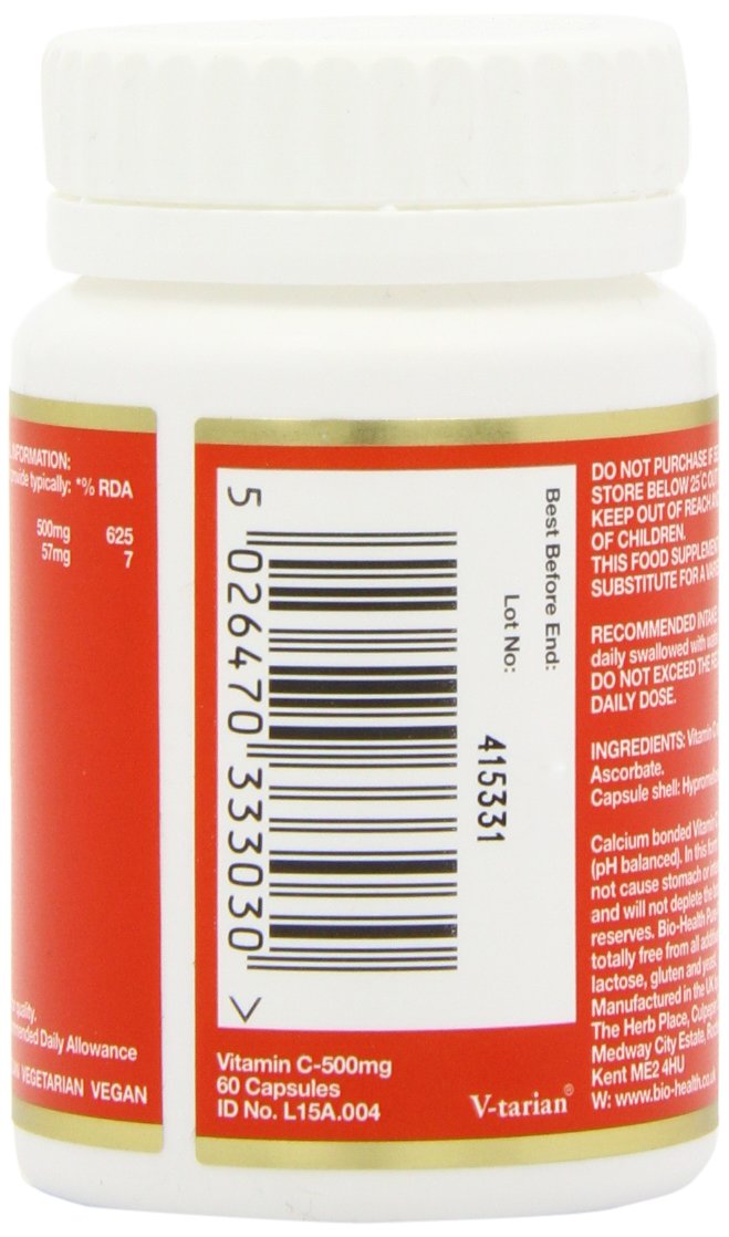 Bio-Health 500mg Buffered Vitamin C - Pack of 60 Capsules