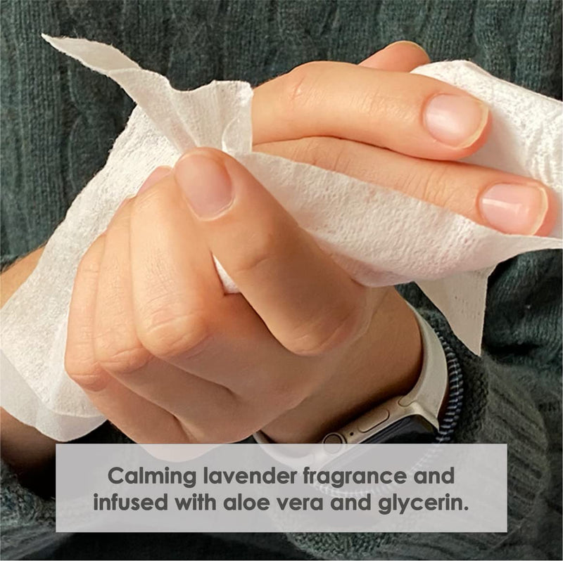 [Australia] - NEATwipes Hand Sanitizing Wipes | Travel Size | Disposable Wet Wipe & Planet Friendly | Lavender Essential Oil & Soothing Aloe | 24 Individually Wrapped Wipes per Package 24 Count (Pack of 1) 