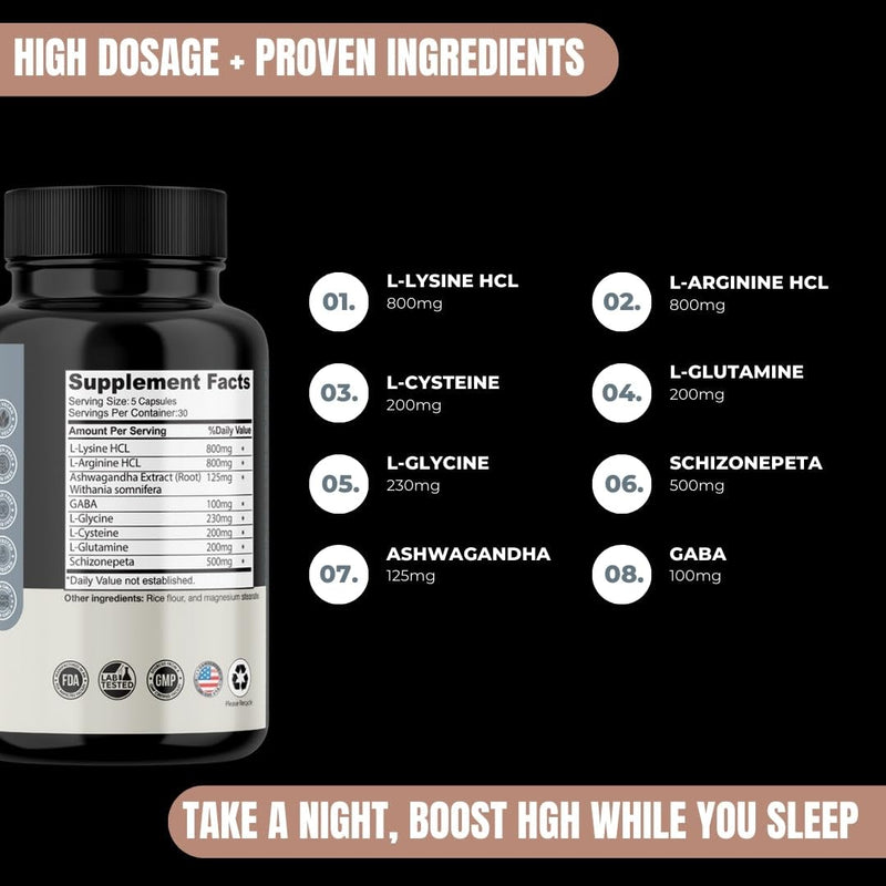 [Australia] - HGH Booster 2X Strength (150 Count) Anti-Aging, Increase Stamina and Energy, Rejuvenate Skin and Hair, L-Lysine HCL, L-Arginine HCL 