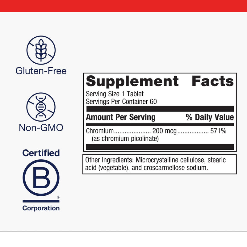 [Australia] - Metagenics Chromium Picolinate - Bioavailable Chromium for Metabolism Support* - Essential Trace Mineral - Non-GMO - Vegetarian - Gluten-Free - 60 Count 