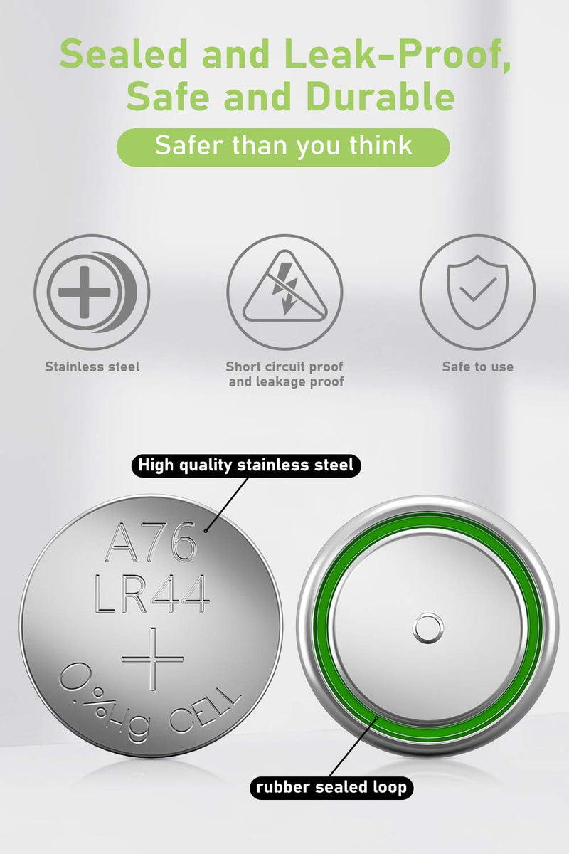 [Australia] - POWEROWL LR44 Batteries 24 Count, High Capacity AG13 357 303 SR44 L1154F A76 Premium Alkaline Battery 1.5V Button Coin Cell Batteries 24P 
